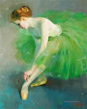Ballett Tänzerin in grün Ölgemälde